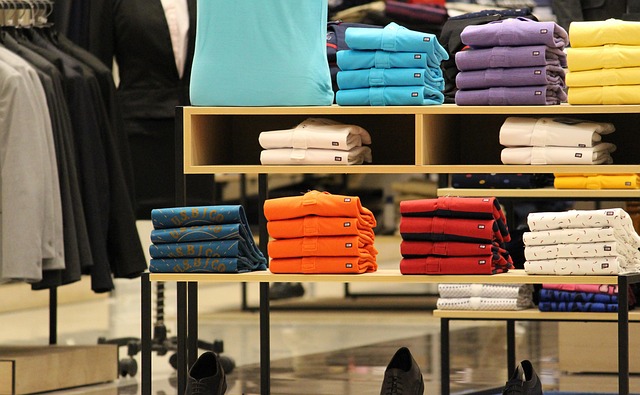 Inside of a department store.
