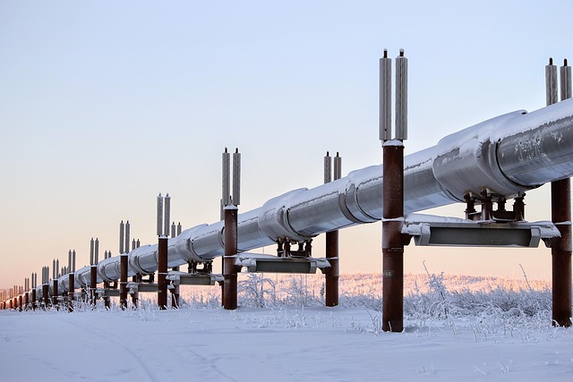A pipeline in the winter.